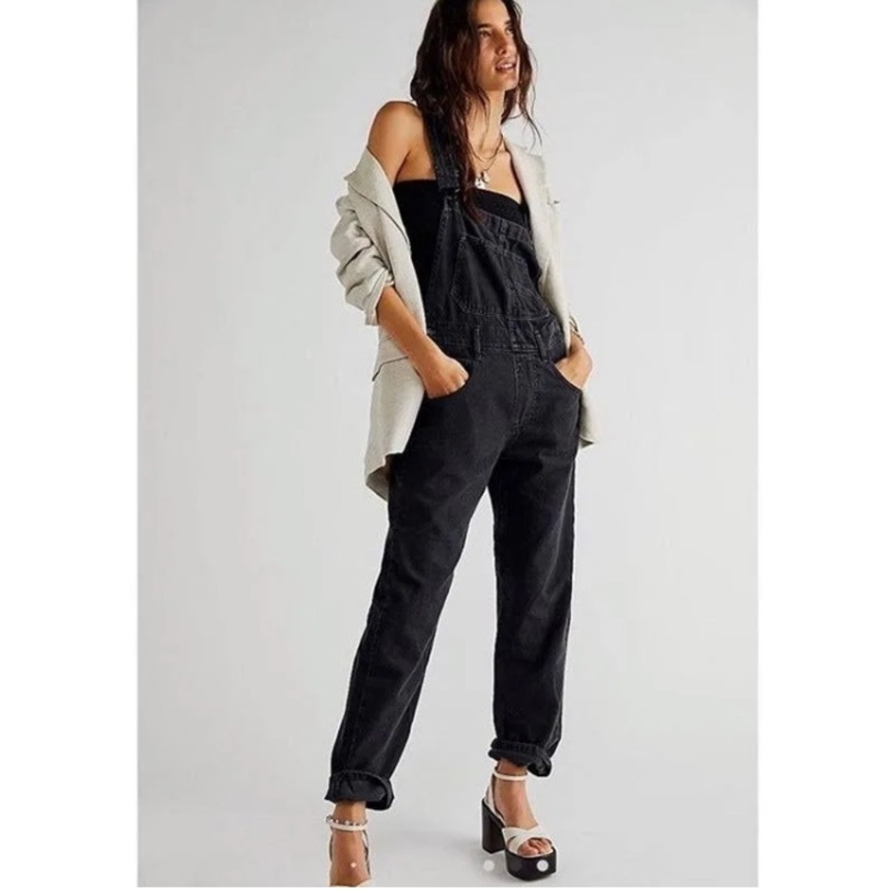 Free People We The Free Ziggy Denim Overalls Black